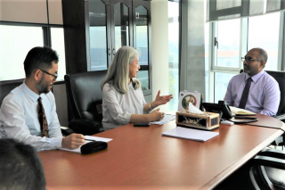 The Japanese Ambassador H.E. Takeuchi pays a courtesy call on the Minister of Homeland Security and Technology, H.E.Ali Ihusaan.