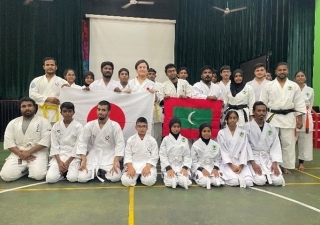 The Karate demo and lecture at Kalaafaanu School in Malé,