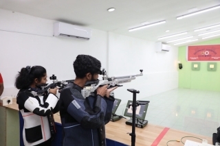 Handover Ceremony of Rifle Shooting Clothing for the FY2023 Sports Diplomacy Enhancement Project