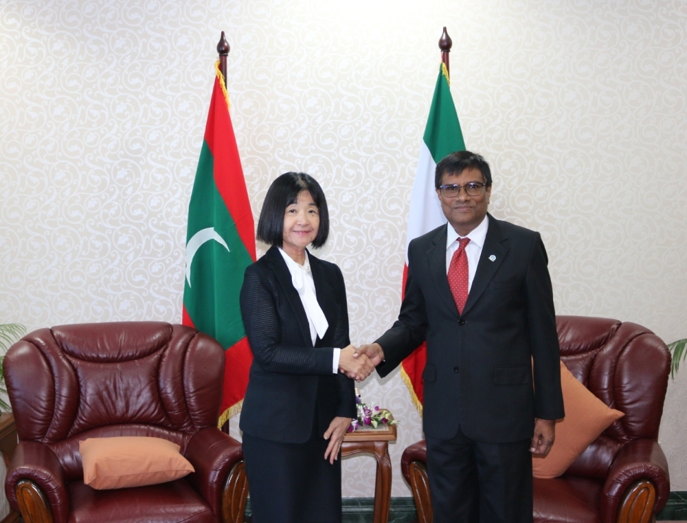 Ambassador H.E. Mrs.Ishigami pays a courtesy call on Honorable Uz. Ahmed Muthasim Adnan, Chief Justice of the Maldives