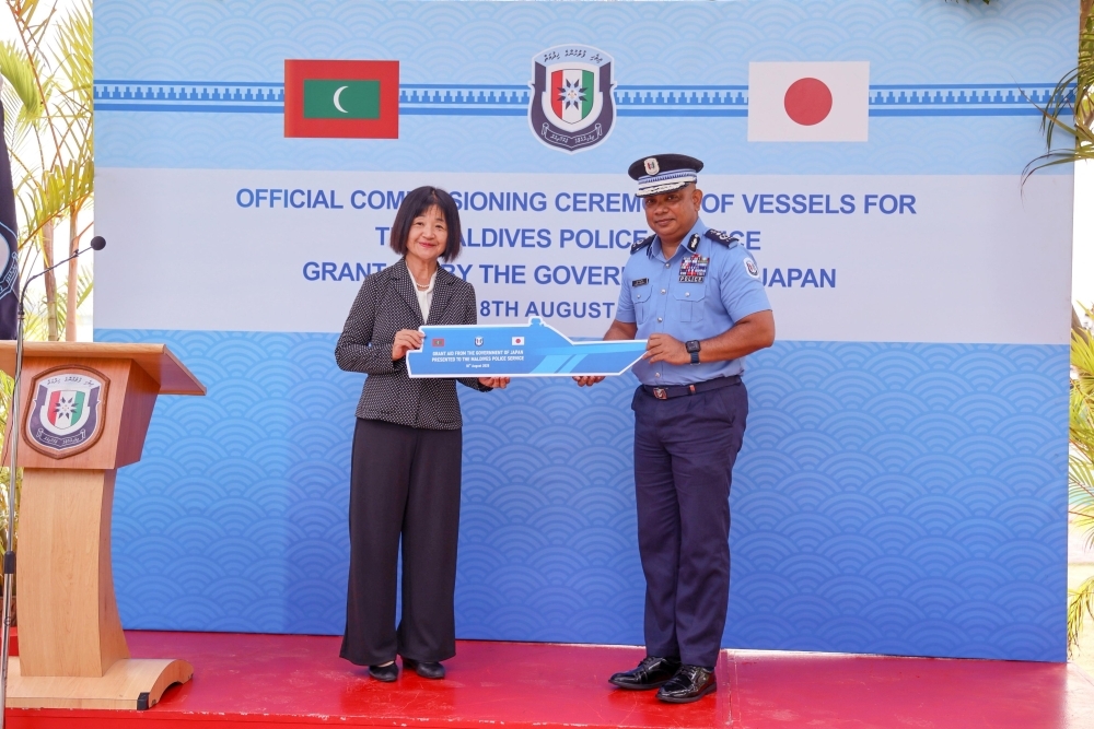 The Government of Japan provides vessels under the Economic and Social Development Program to Maldives Police Service