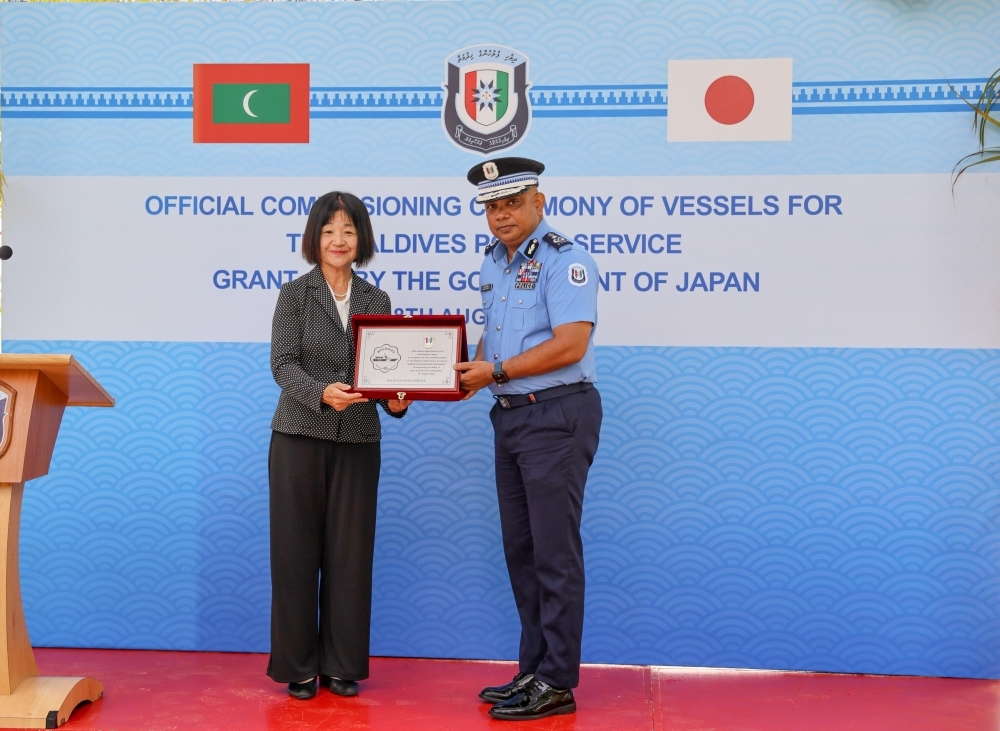 The Government of Japan provides vessels under the Economic and Social Development Program to Maldives Police Service