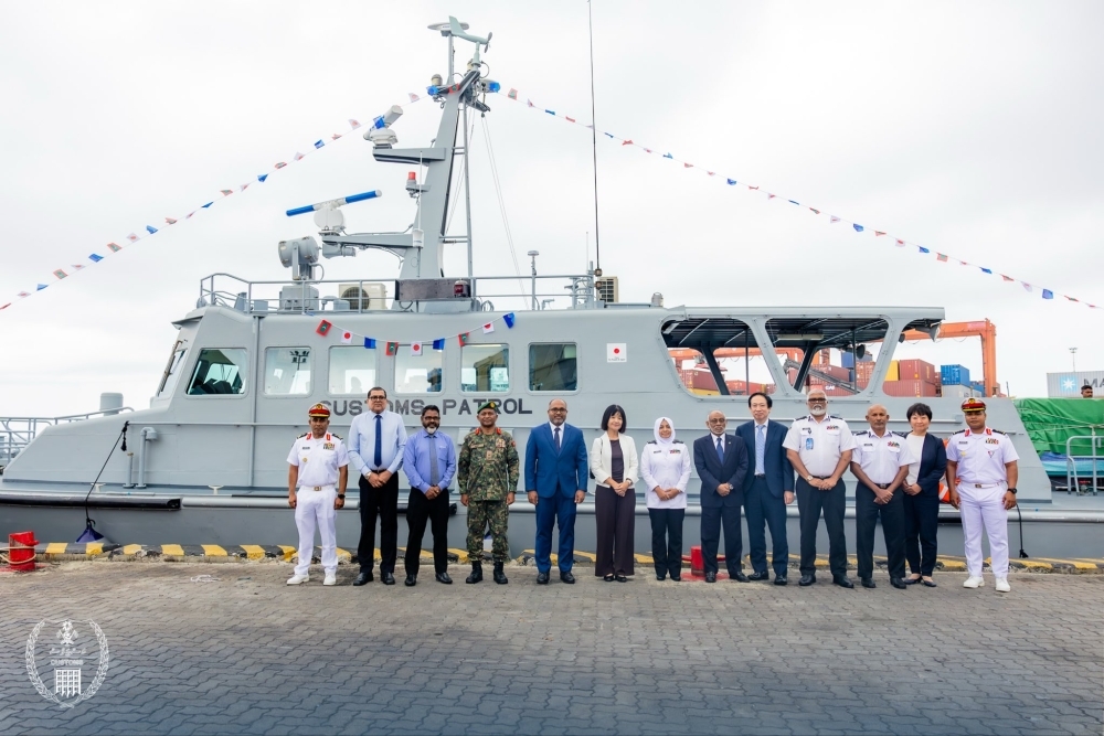 The Government of Japan provides sea patrol vessel to strengthen the system and capacity of Maldives Customs Service to address illegal maritime trade